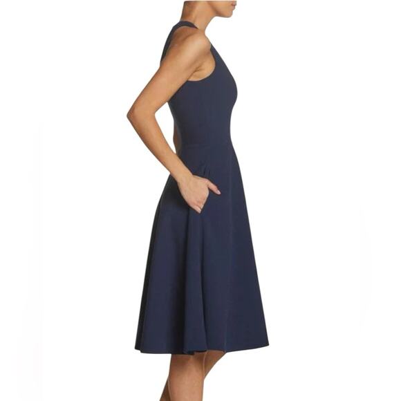 Dress The Population NWTs Catalina Navy Blue Dress size 10 with pockets - Picture 3 of 11